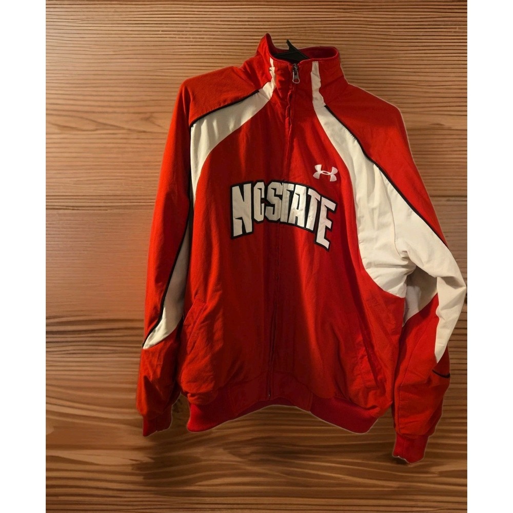 Under Armour NC State Wolfpack Men's MD Red‎ Windbreaker Full Zip Jacket...